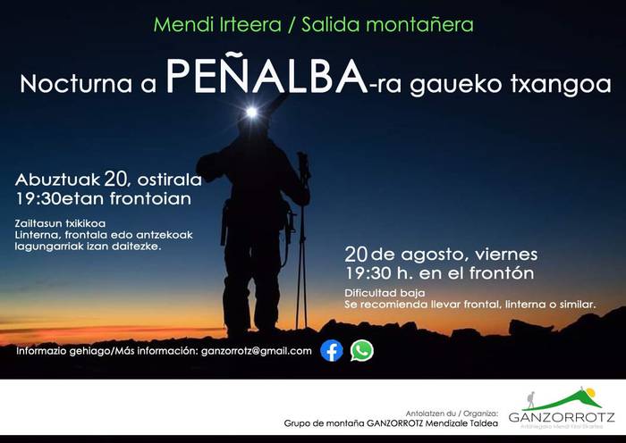 Gaueko txangoa Peñalbara