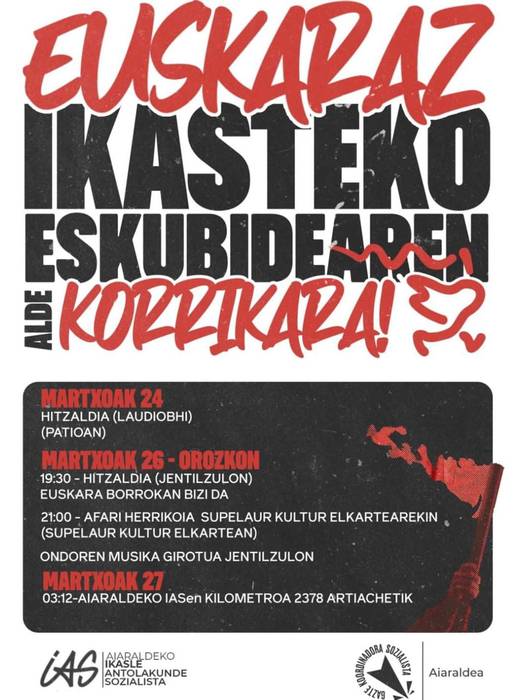 Euskaraz ikasteko eskubidearen alde Korrikara!