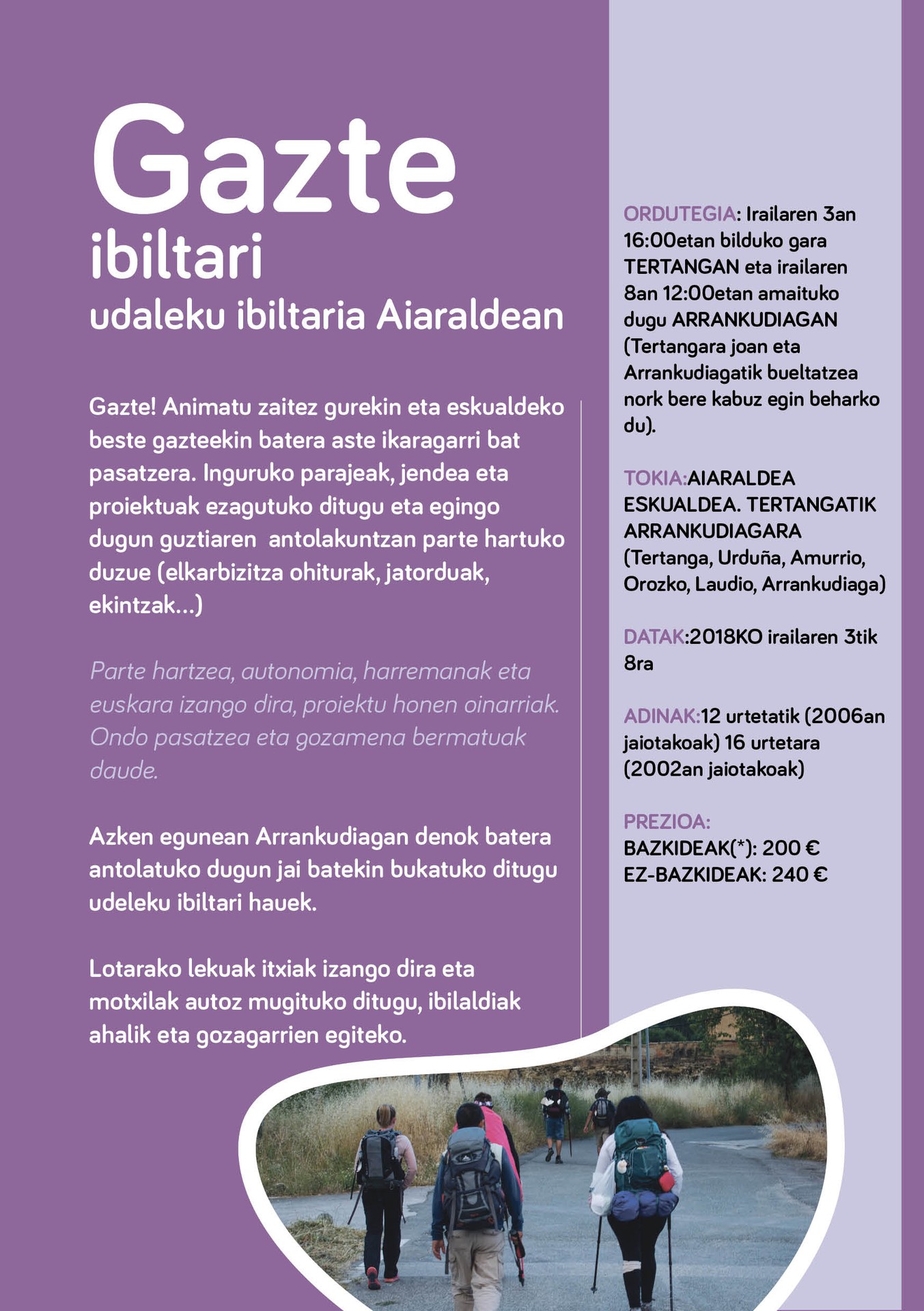 Gazte Ibiltari udaleku ibiltaria Aiaraldean