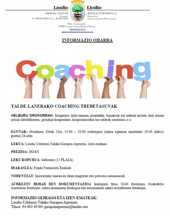 Talde lanerako coaching trebetasunak