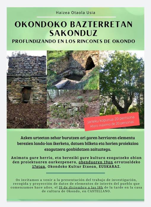 Okondoko bazterretan sakonduz