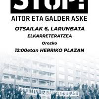 "ANkerkeriari Stop: Galder eta Aitor aske!" mobilizazioa