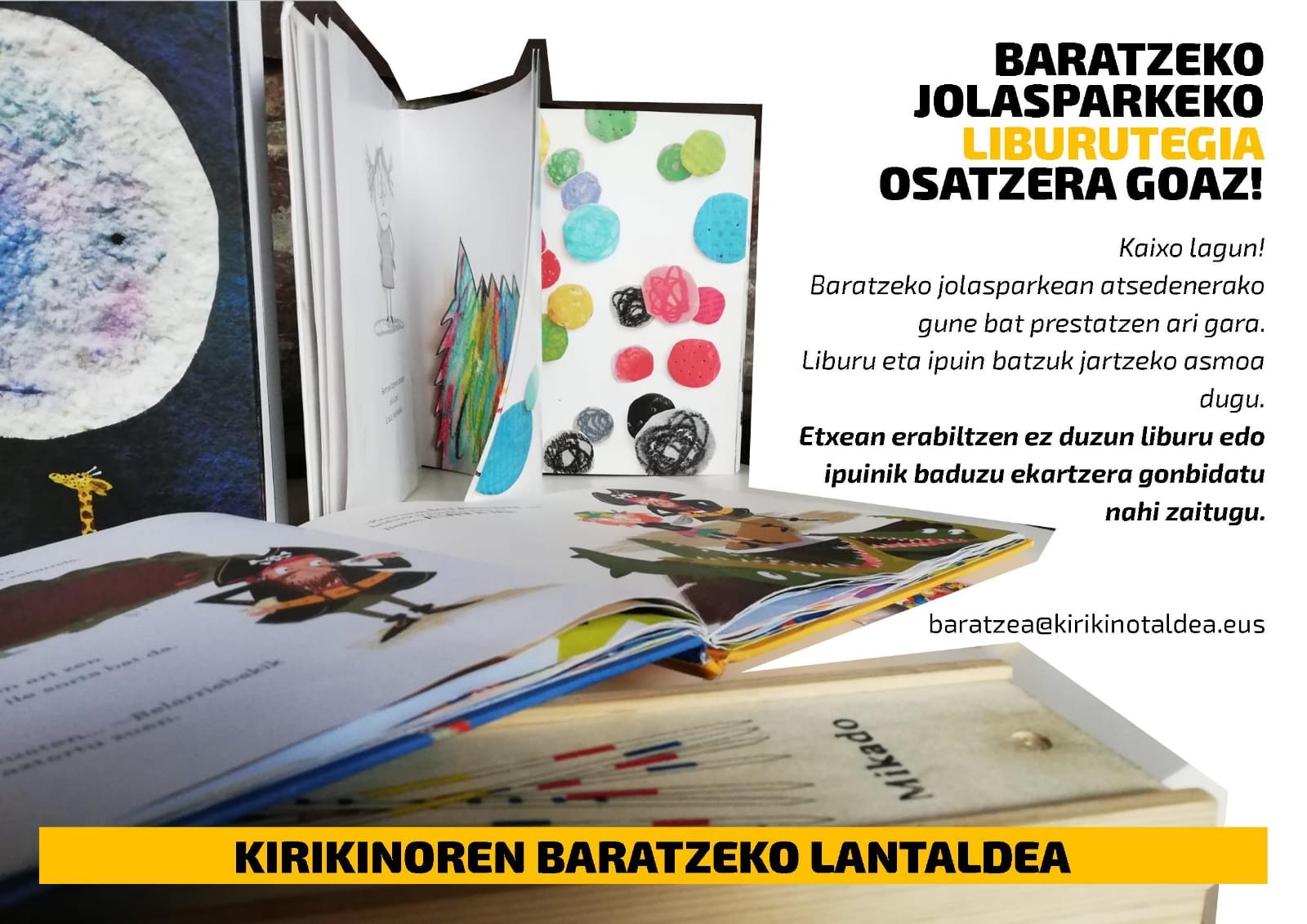 Baratzeko jolasparkeko liburutegia osatzera goaz!
