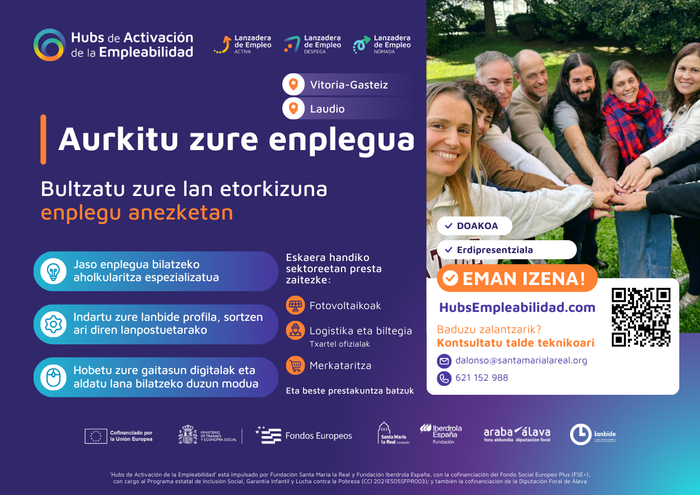 Hasi da Arabako hiru enplegu anezka berritan izena emateko epea eta ekainean izango dira