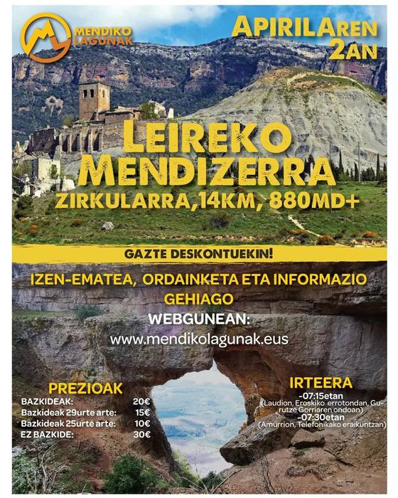 Leireko Mendizerran ibilaldi zirkularra