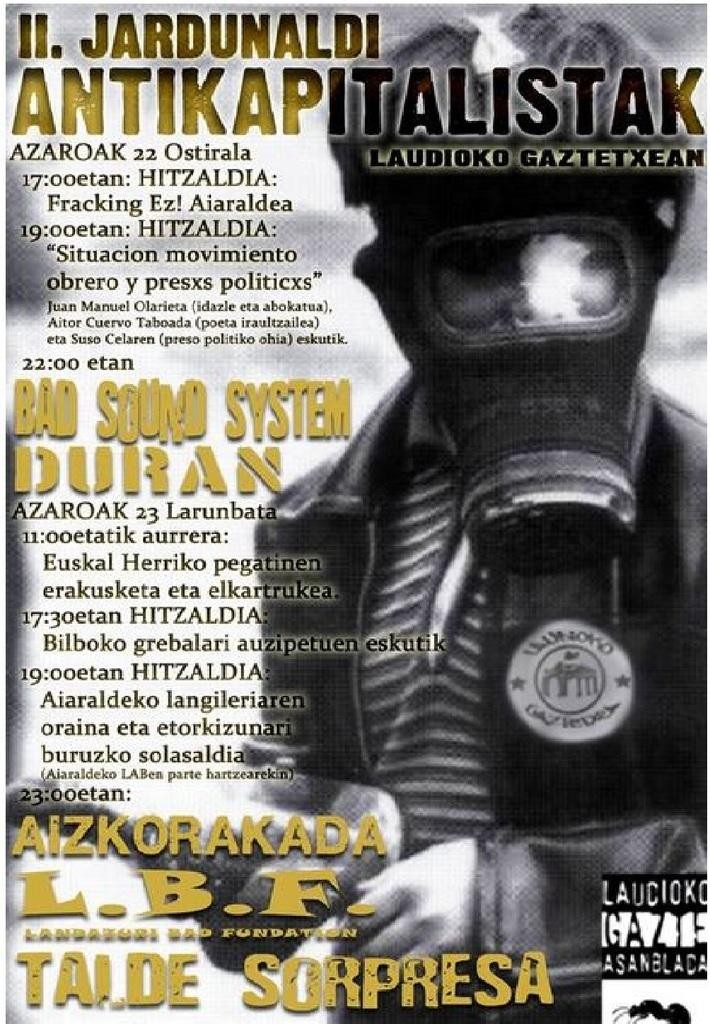 II. Jardunaldi Antikapitalistak izango dira Gaztetxean
