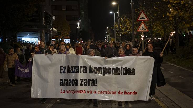 "Lotsa bandoz aldatzeko" determinazioarekin mobilizatu da Aiaraldeko mugimendu feminista