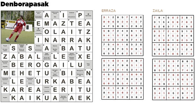 Aiaraldea Hemen hamabostekariaren 82. zenbakiko DENBORAPASEN EMAITZAK