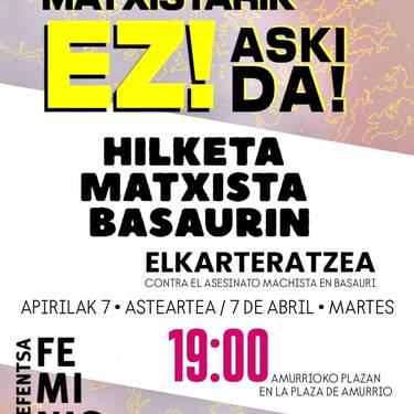 Basauriko hilketa matxista salatzeko elkarretaratzea