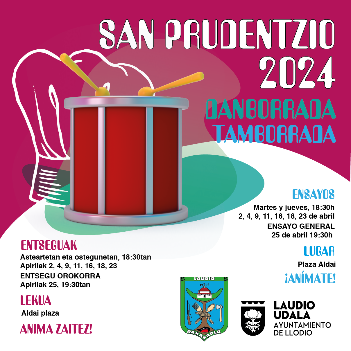 San Prudentzio danborrada 2024