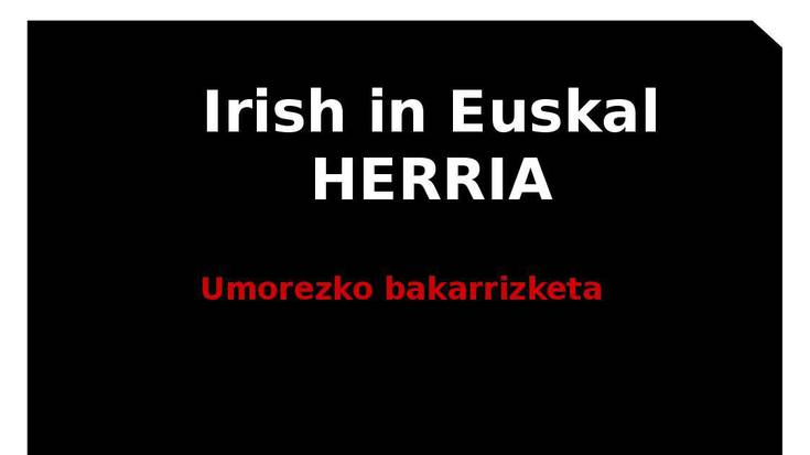 Bakarrizketa Irish in Euskal Herria
