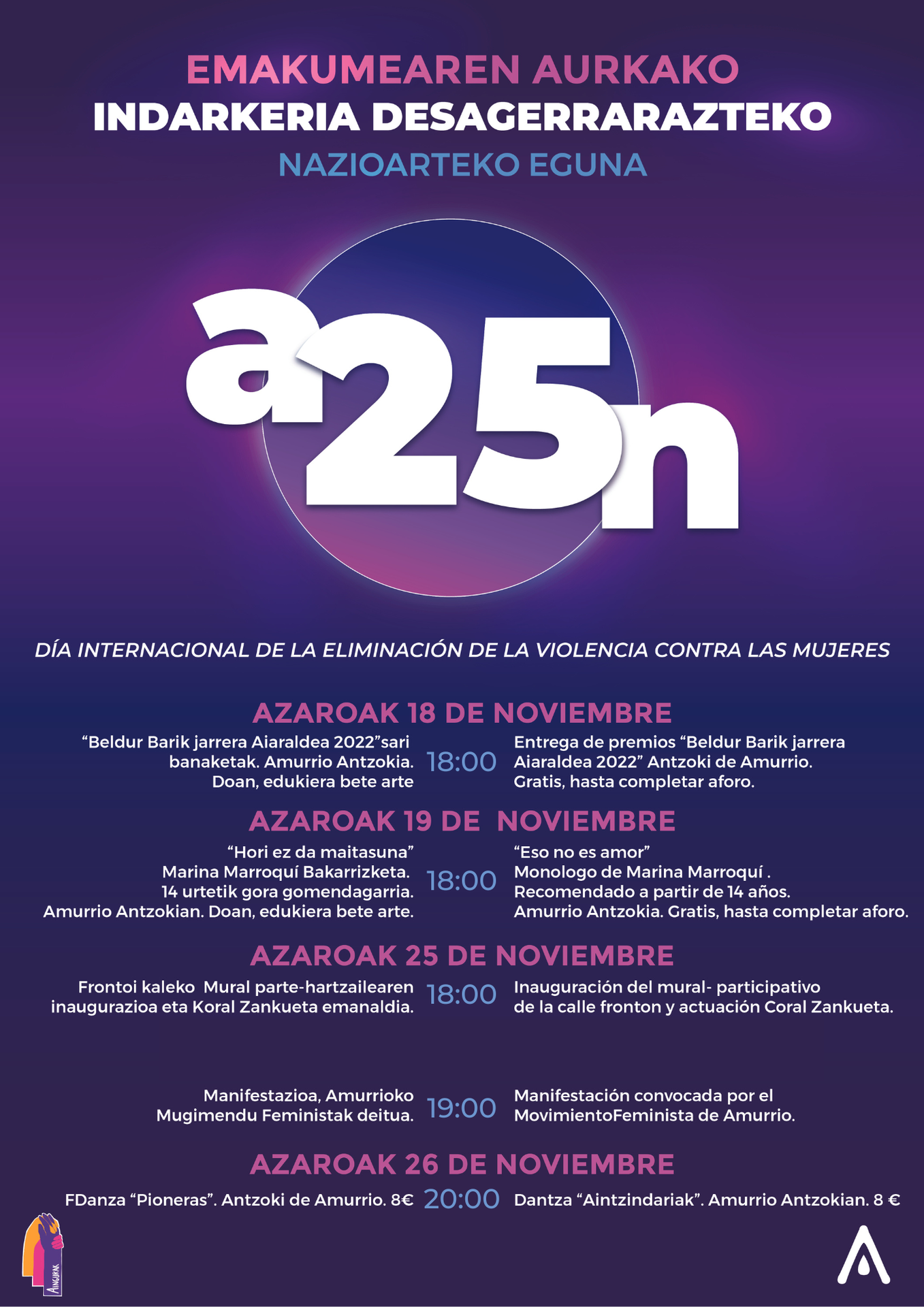 Amurriok mural parte-hartzailea inauguratuko du azaroaren 25ean, emakumeen aurkako indarkeria desagerrarazteko nazioarteko egunean