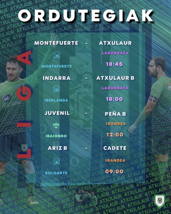 Atxulaurren asteburuko futbol partiduak