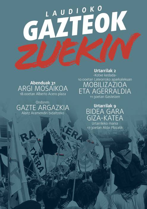 Euskal Preso eta iheslarien aldeko 'Gazte Argazkia' Laudion