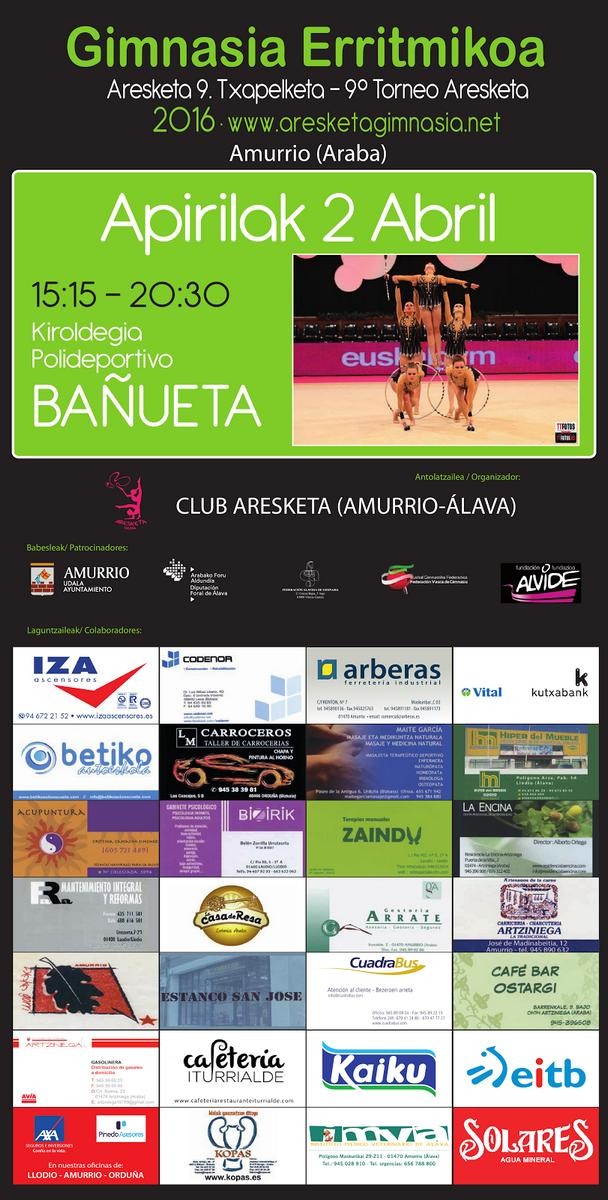 Gimnasia erritmikoko Aresketa Txapelketa larunbat honetan