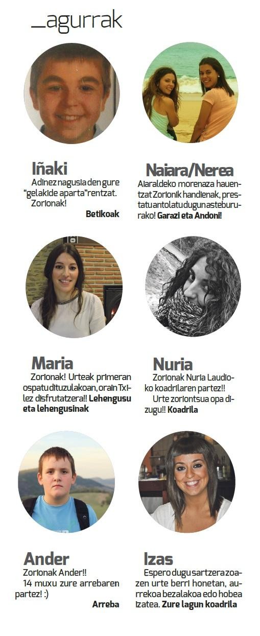 Egunkariaren 26. aleko zorion-agurrak