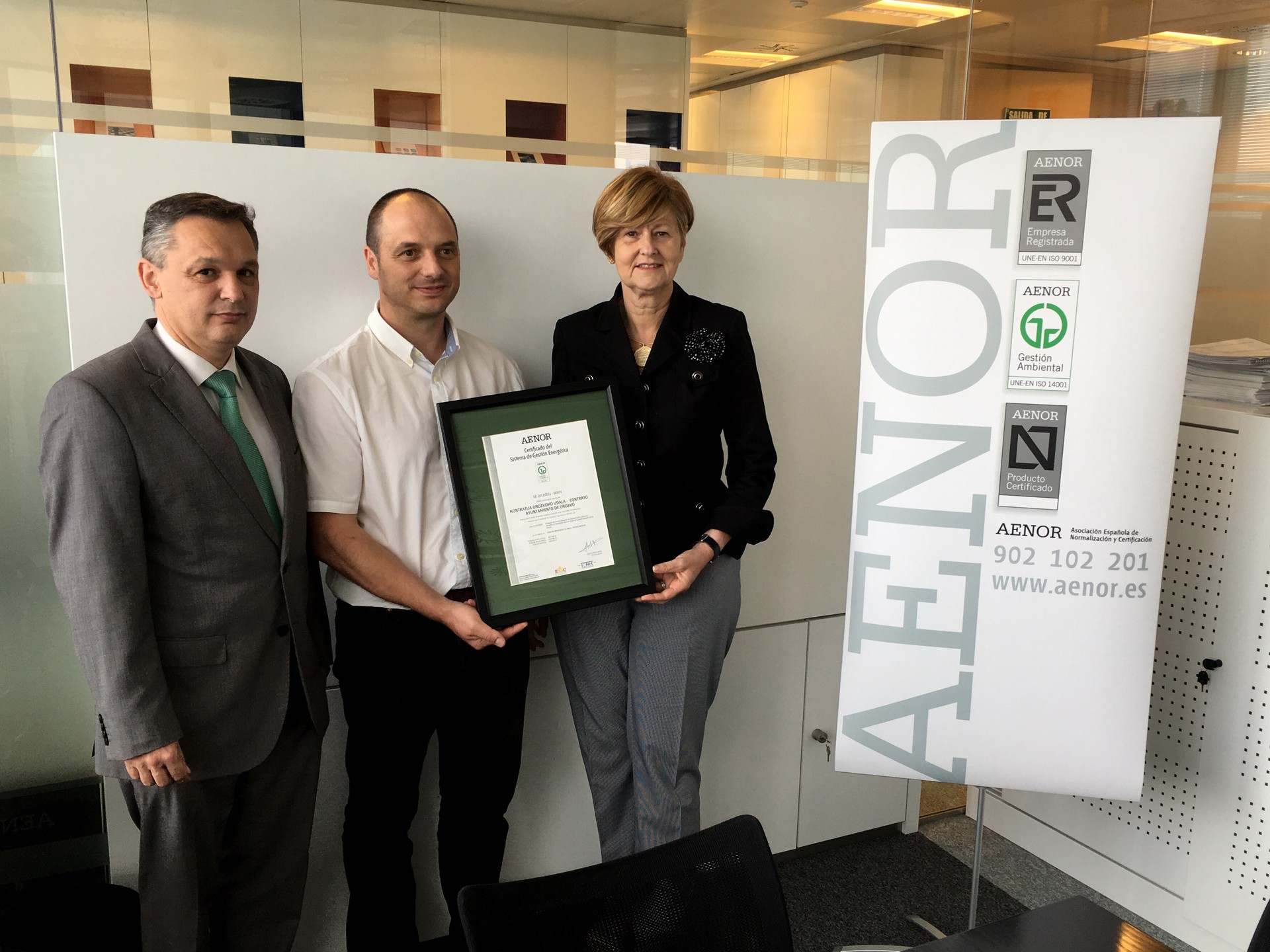 Orozkok jaso du AENORen ISO 50001 ziurtagiria energia kontsumo jasangarriaren alde egiteagatik