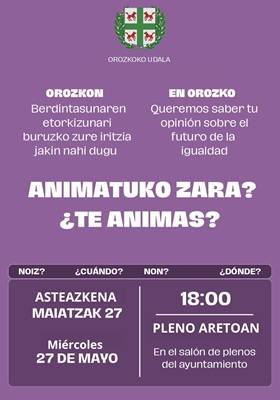 Orozkoko Berdintasun Plana berritzeko prozesu parte-hartzailea
