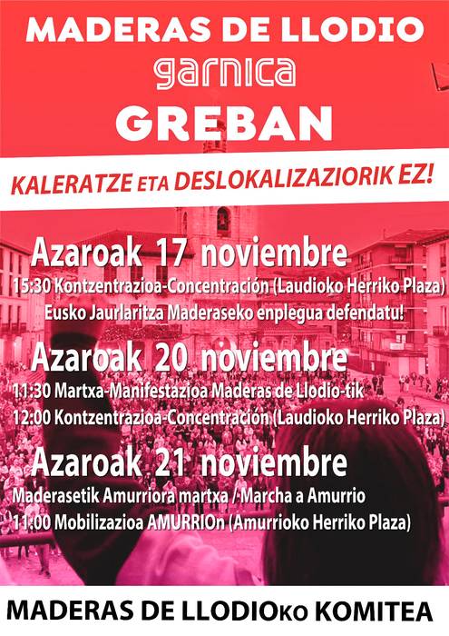 Maderas de Llodioko langileen mobilizazioa