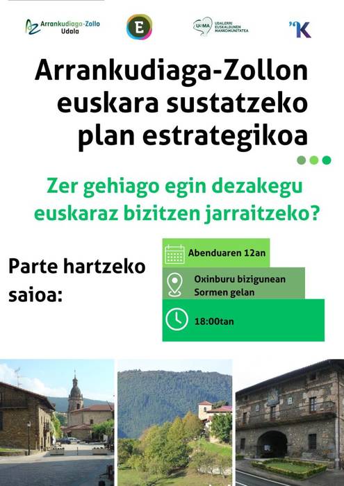 Arrankudiaga-Zollon euskara sustatzeko plan estrategikoaren saioa