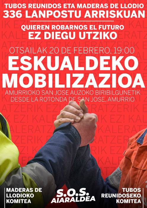Eskualdeko mobilizazioa: Tubos Reunidos eta Maderas de Llodio arriskuan