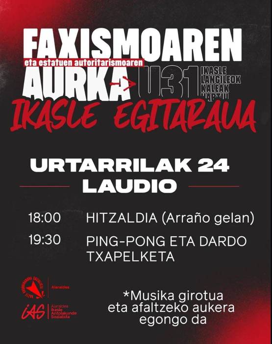 "Faxismoaren eta estatuen autoritarismoaren aurkako" ikasle egitaraua