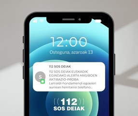 Araban dauden herritarrek SOS Deiaken alarma bat jasoko dute bihar eguerdian telefonoan
