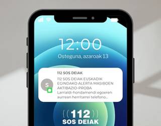 Araban dauden herritarrek SOS Deiaken alarma bat jasoko dute bihar eguerdian telefonoan