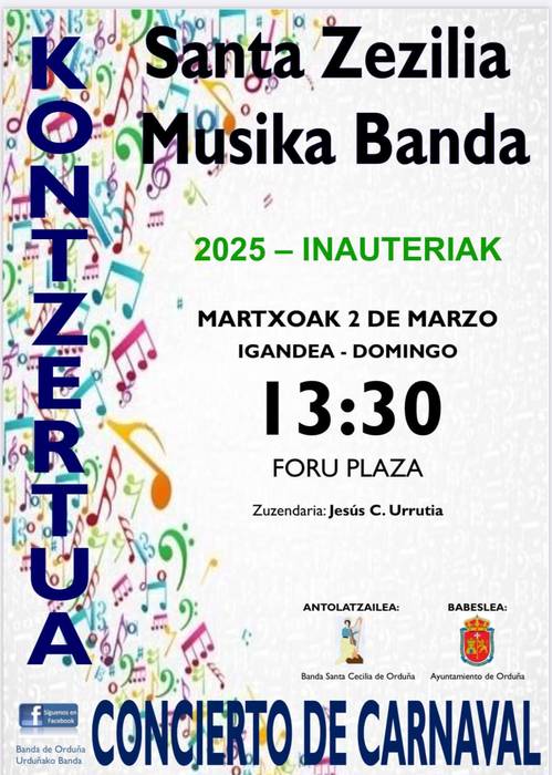 Santa Zezilia musika bandaren Inauterietako kontzertua