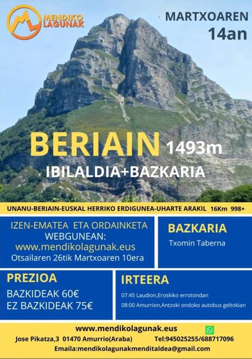 Beriainera ibilaldia eta bazkaria