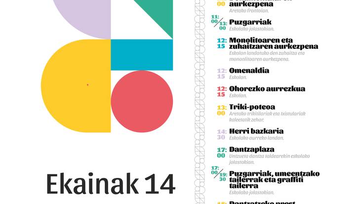 Ekainaren 14an Areta Herri Eskolak bere mendeurrena ospatuko du