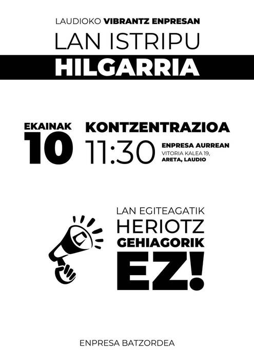 Vibrantzeko lan-heriotza salatzeko mobilizazioa