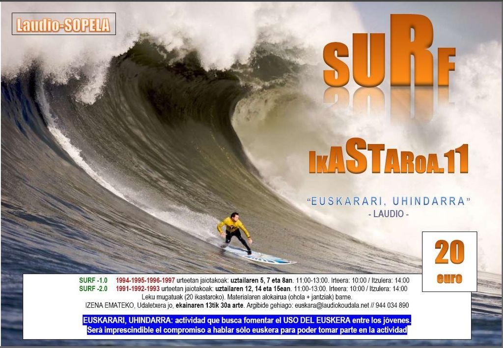 Laudioko udalak gazte euskaldunentzako surf ikastaroak antolatu ditu