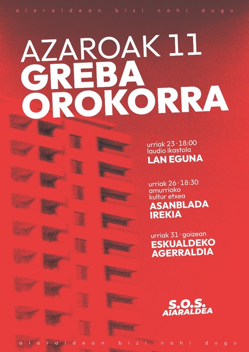 Azaroaren 11ko greba orokorra prestatzeko lan eguna