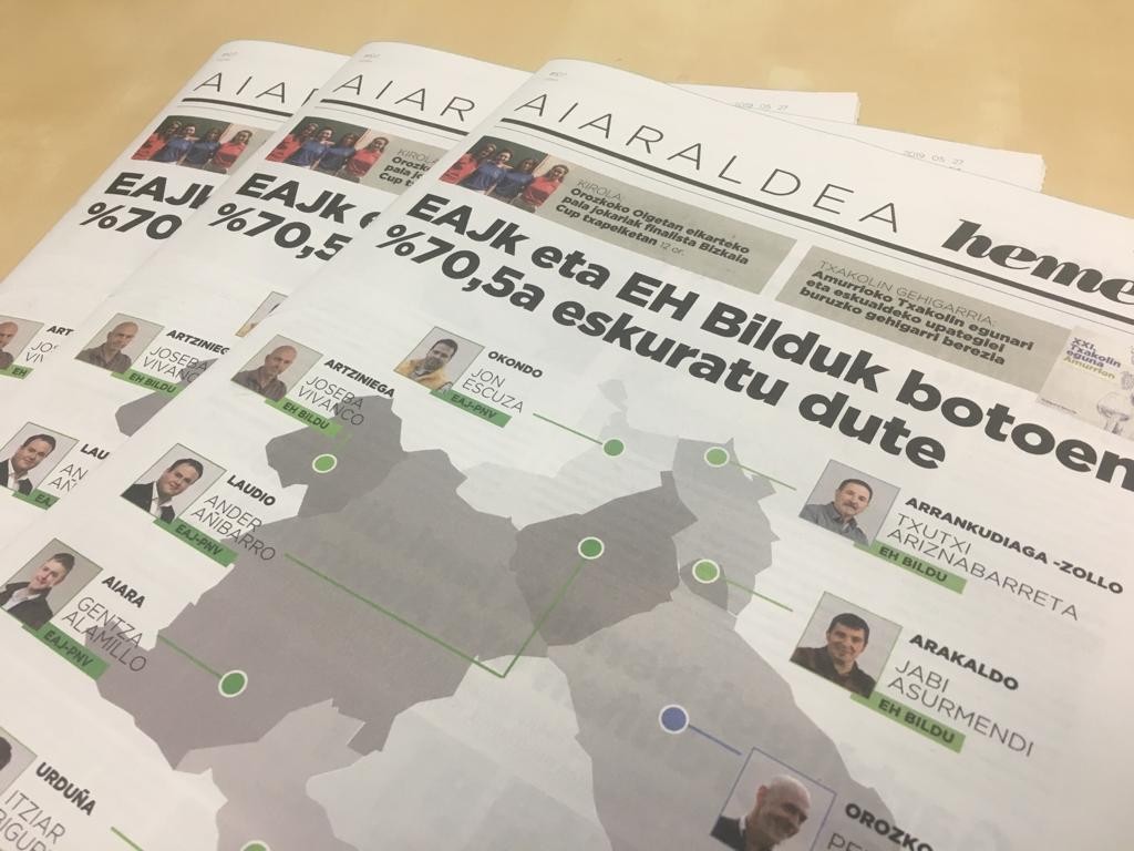 Kalean dago jada Aiaraldea Hemen hamabostekariaren zenbaki berezia, hauteskundeen emaitzekin