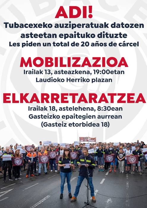 Tubacexeko grebaren auziperatuen elkartasun mobilizazioa