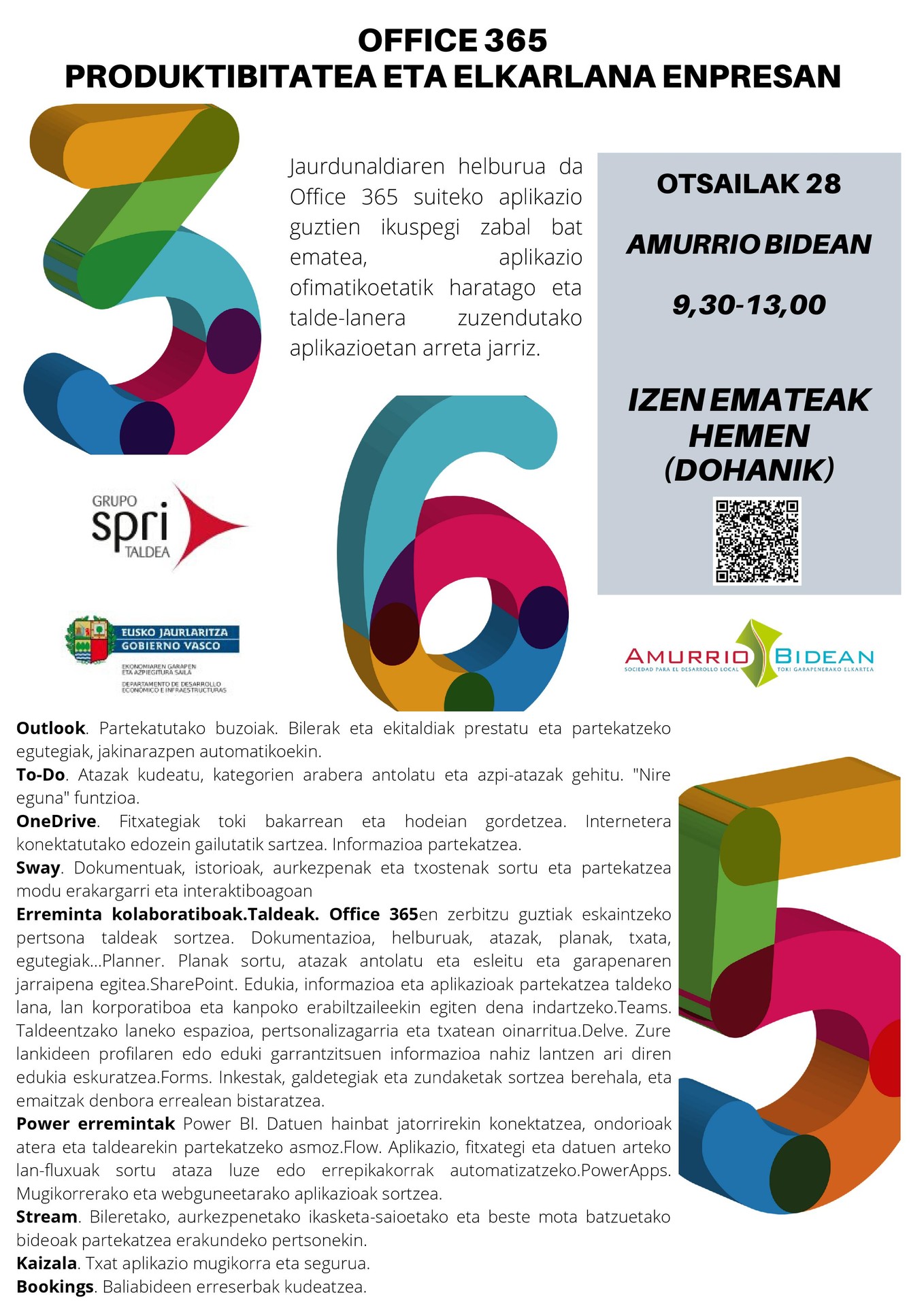 Office 365 tresnarekin enpresetako produktibitateari, elkarlanari eta talde-lanari buruzko jardunaldia 