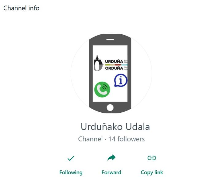 WhatsApp kanala sortu du Urduñako Udalak herritarrei informazioa zabaltzeko