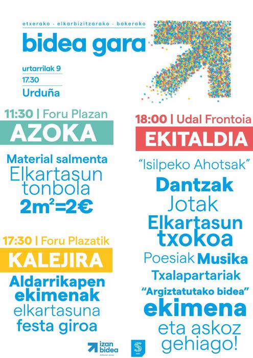 "Bidea gara" mobilizazioa eta egun osoko egitaraua Urduñan