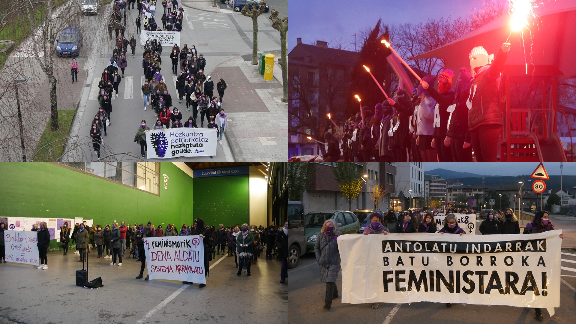 'Prekarietatearen aurrean, feministok borrokara!' lemapean mobilizazio ugari deitu du Aiaraldeko Mugimendu Feministak