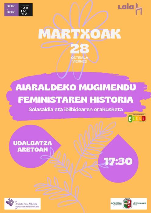 'Aiaraldeko mugimendu feministaren historia' solasaldia eta ibilbidearen erakusketa