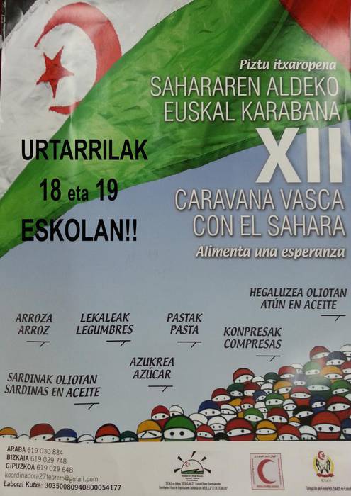 Sahararen aldeko Euskal Karabana: elikagai bilketa