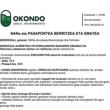 NANa eta pasaportea berritzea