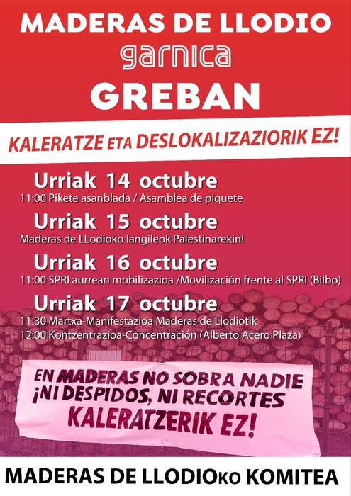 Maderas de Llodioko langileen mobilizazioa