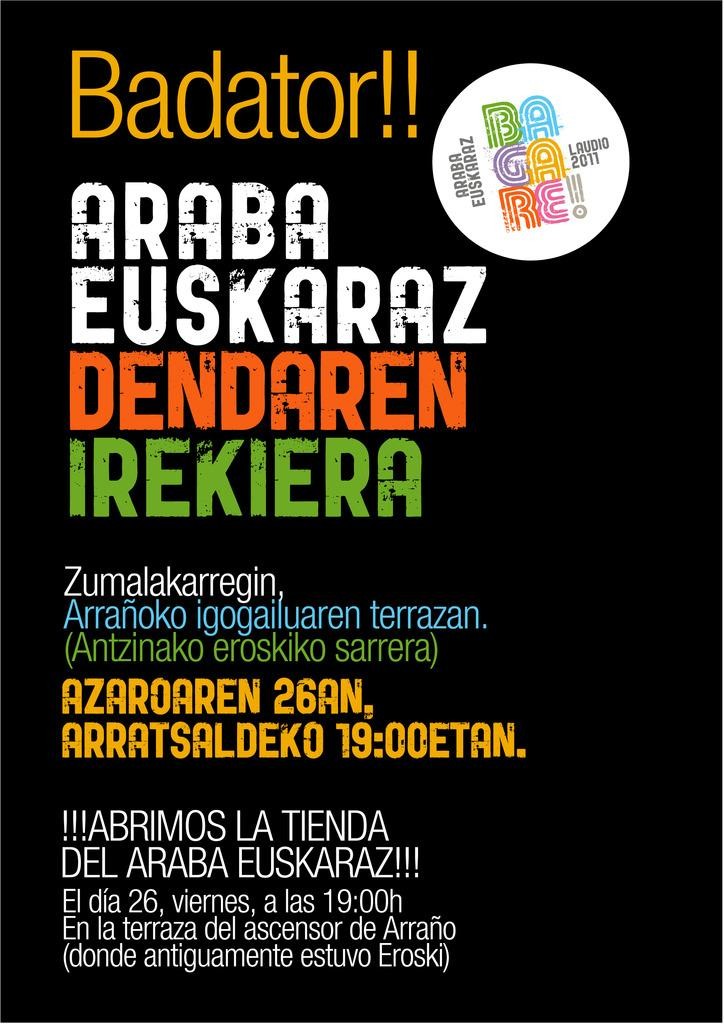 Araba Euskaraz 2011ko denda irekiko da ostiralean