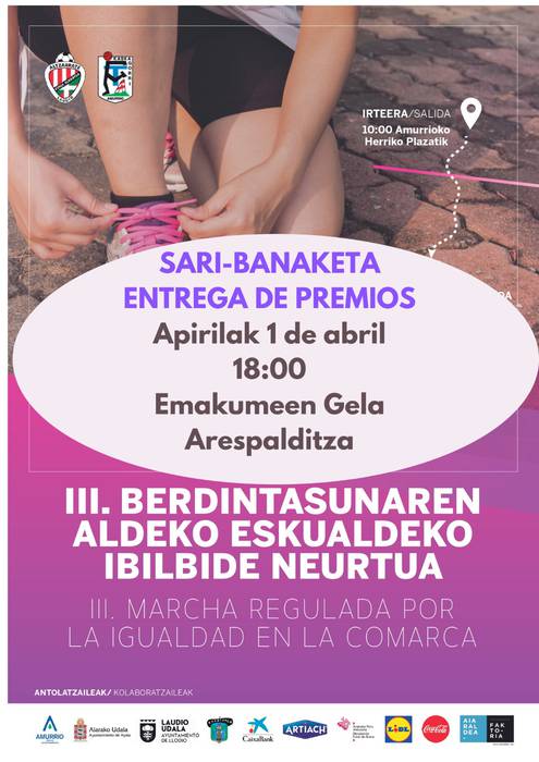 Berdintasunaren Aldeko Martxaren sari banaketa