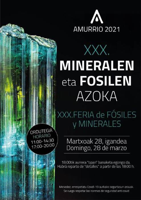 Amurriok Fosilen eta Mineralen XXX. Azoka hartuko du igande honetan