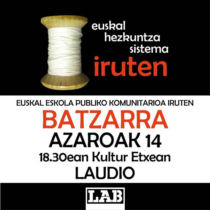 "Euskal eskola publiko eta komunitario iruten"