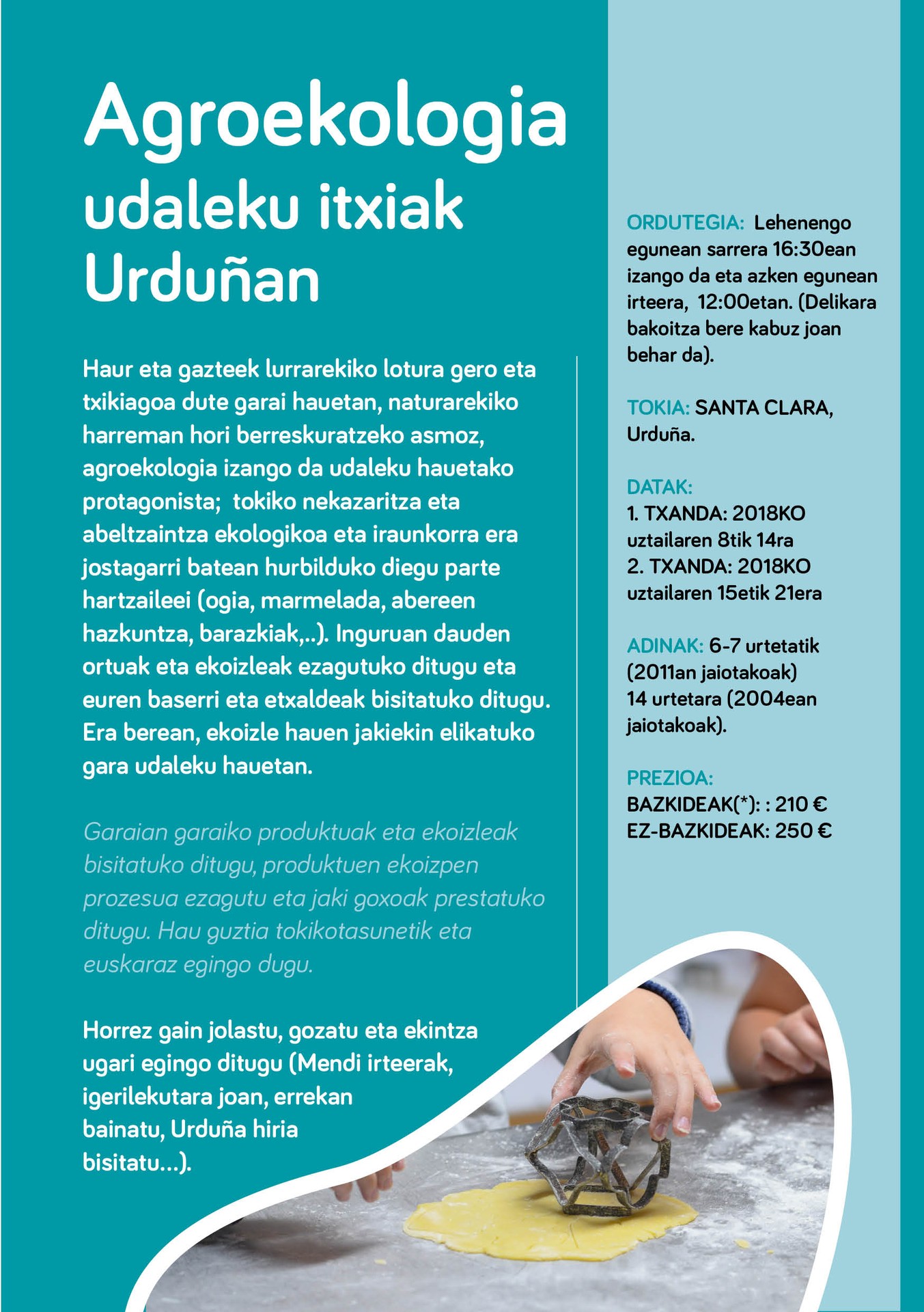 Agroekologia udaleku itxiak Urduñan