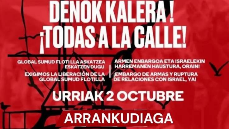 'Global sumud flotilla'-ren aldeko elkarretaratzea